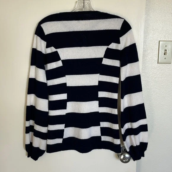 Neiman Marcus Black and White Striped Sweater - Picture 3 of 6